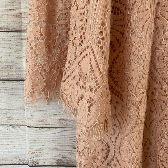 Worthington Womens Lace Peachy Pink Shift Dress Size 2X Plus Spring Easter - Picture 3 of 10